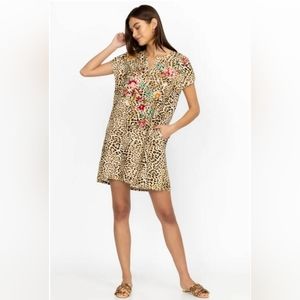 Johnny Was Maisie Easy Button Tunic Dress Tan Small NEW